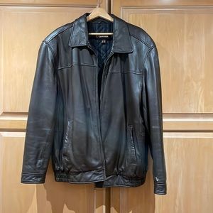Leather bomber/varsity jacket